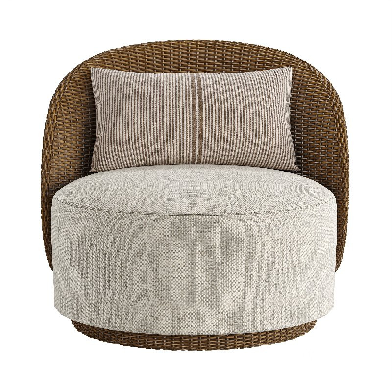 Quaid Outdoor Woven Swivel Chair-Fourhands Image 1