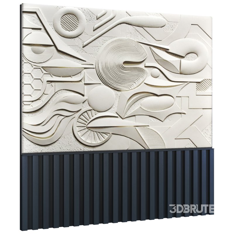 Headboard concrete 3d wall panel 014 Image 1