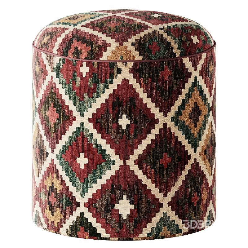 Kilim Rug Pouf Ottoman Image 1