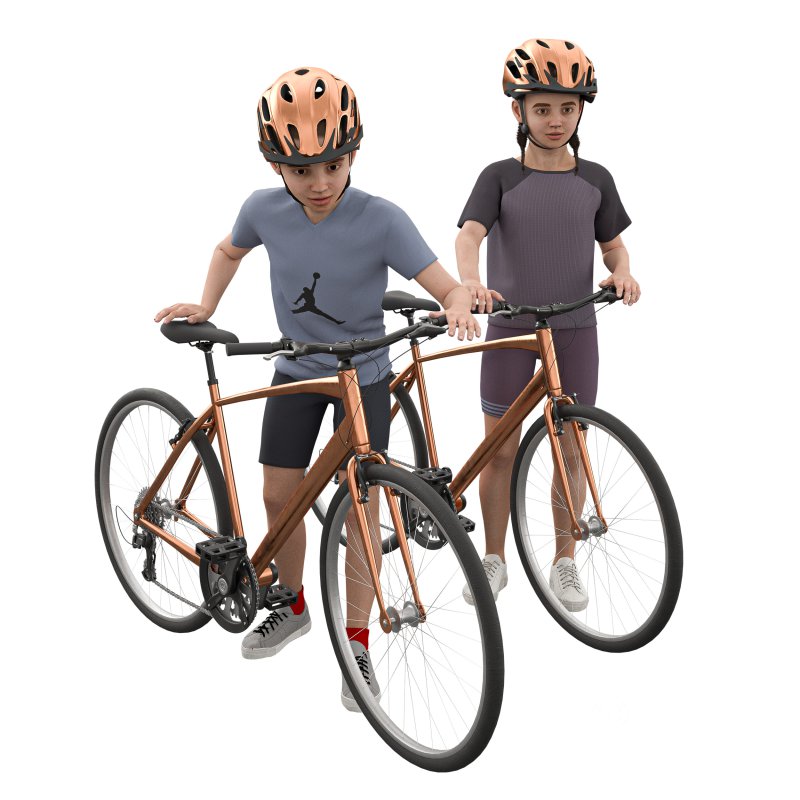 kids Cycling in 4 poses Image 3