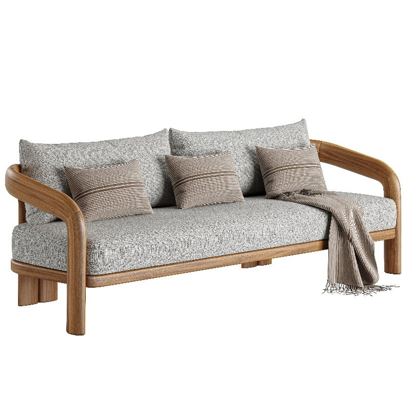 Chloe Teak 3 Seat Sofa Image 1