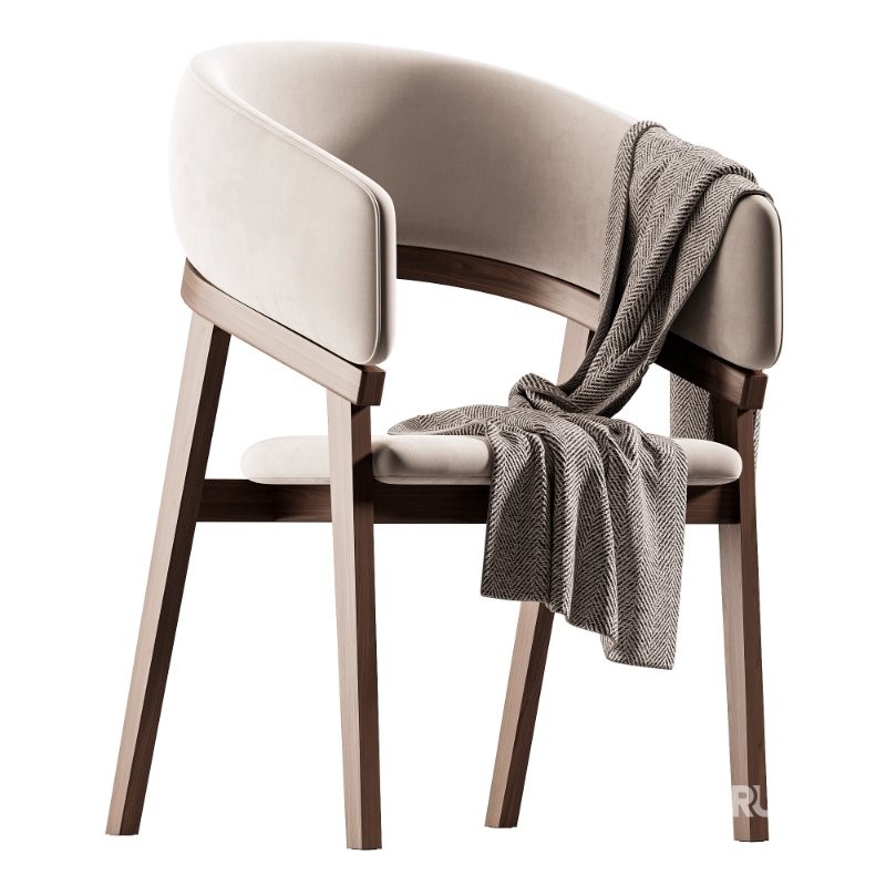 Modrest Truman – Mid-Century Modern Grey Walnut Dining Chair Image 1
