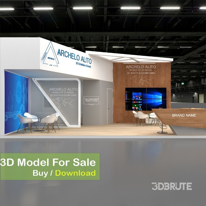 booth 3d model Image 3