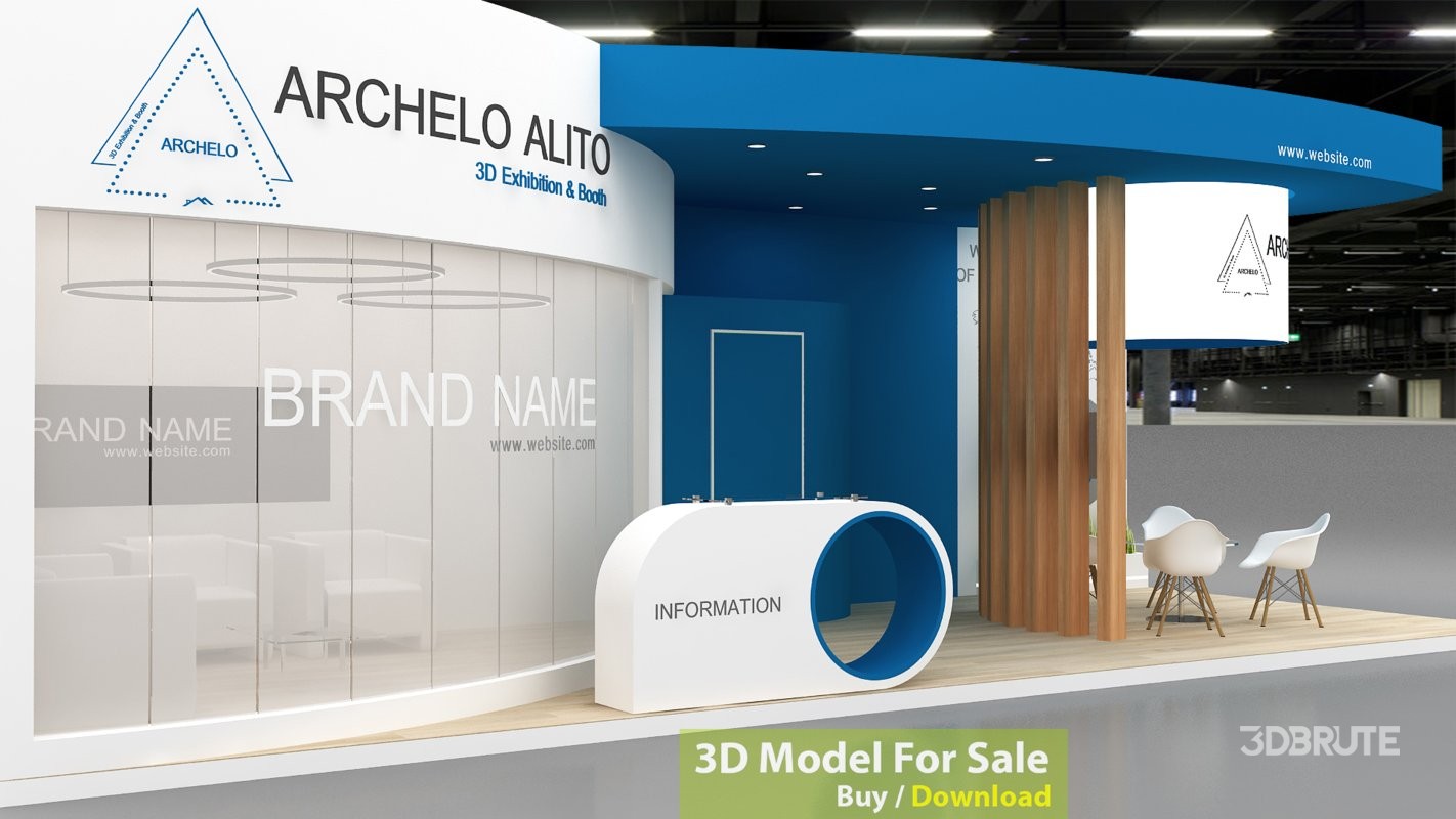 booth 3d model Image 2