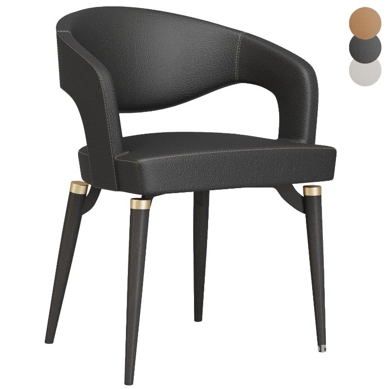 Liliana Armrest Leather Dining Chairs Image 1