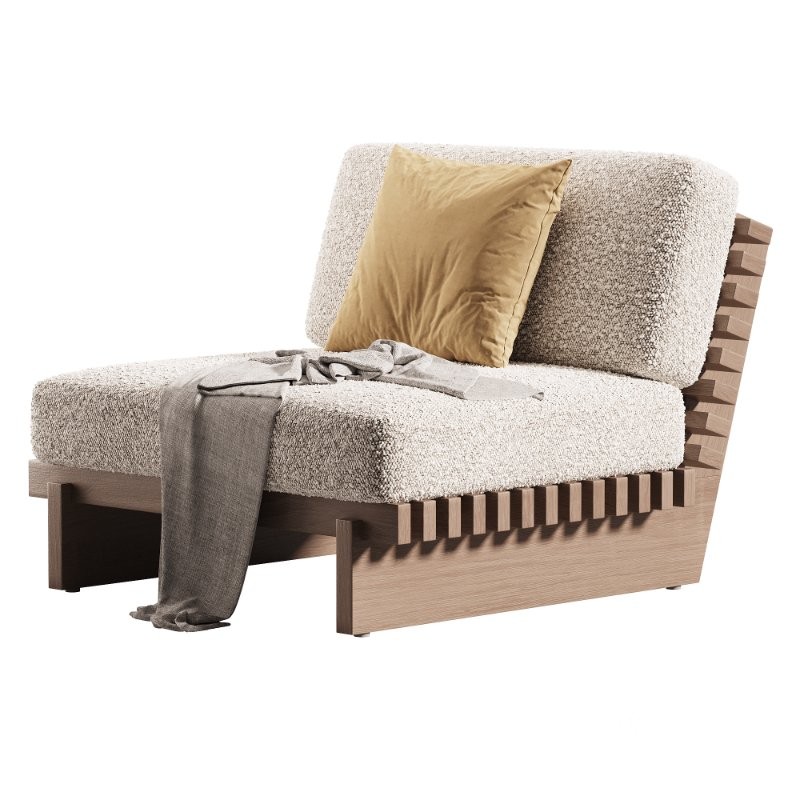 Taiko Stained Teak Outdoor Lounge Chair Image 5