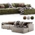 Unwind Modular 3 Piece Slipcovered Chaise Sectional Sofa - Thumbnail 2
