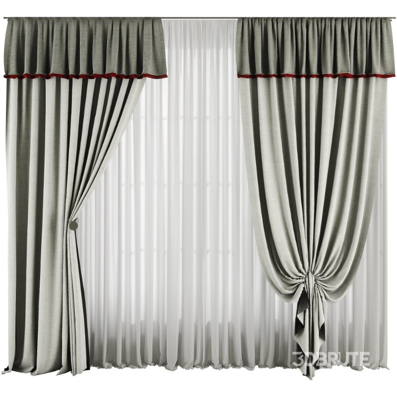Silk and Cotton Curtain Set 94 Image 1