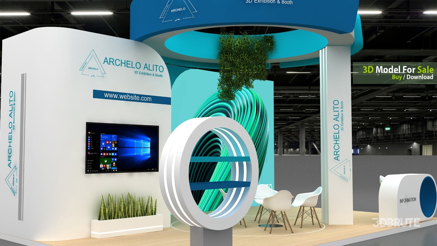 minimal booth 3d model Image 1