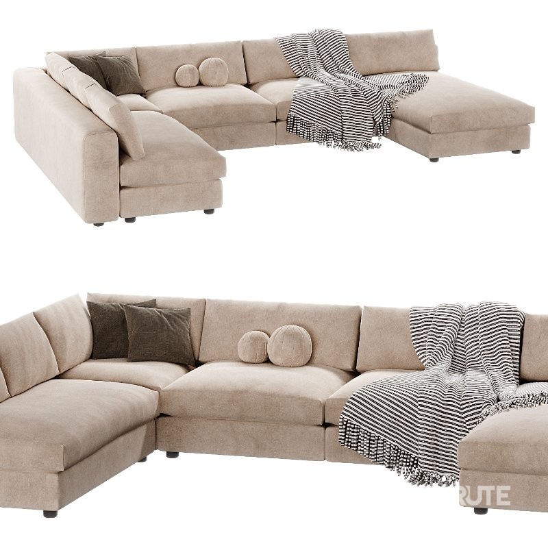 Canape Modulable Preconfigure Paris Velours Cotele Image 3