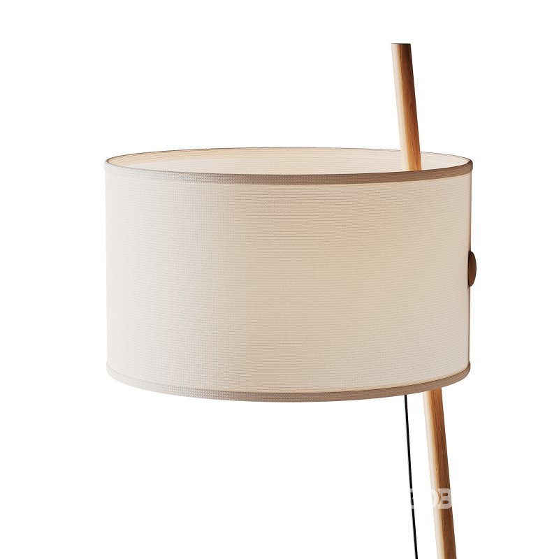 MILAN Linood E27 Wood Floor Lamp Image 5