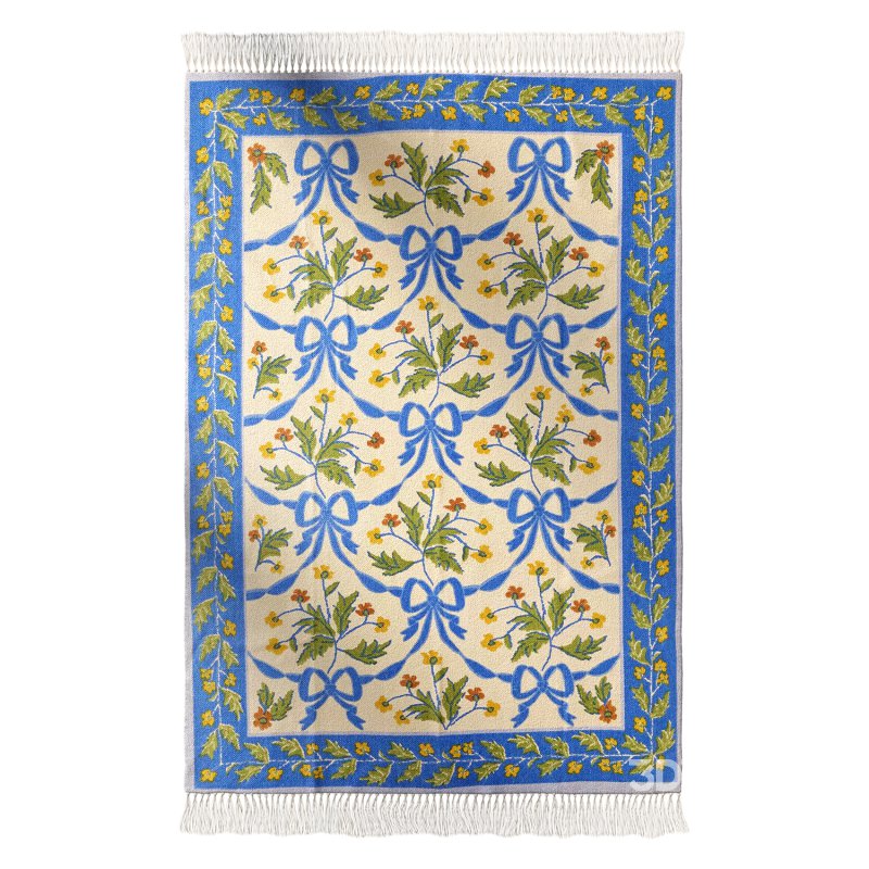 Bow Demask Screen Printed Rug Image 5