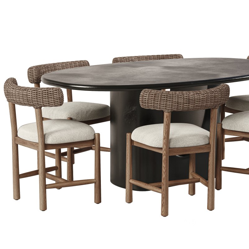 Tribeca Outdoor Dining Chair and Amato Outdoor Dining Table-Fourhands Image 2