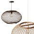 Natural Round Bamboo Hanging Pendant Lights - Thumbnail 1