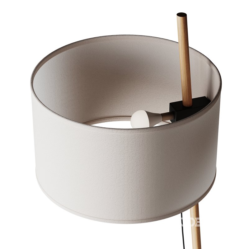 MILAN Linood E27 Wood Floor Lamp Image 8