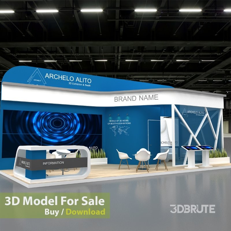 booth 3d model Image 2