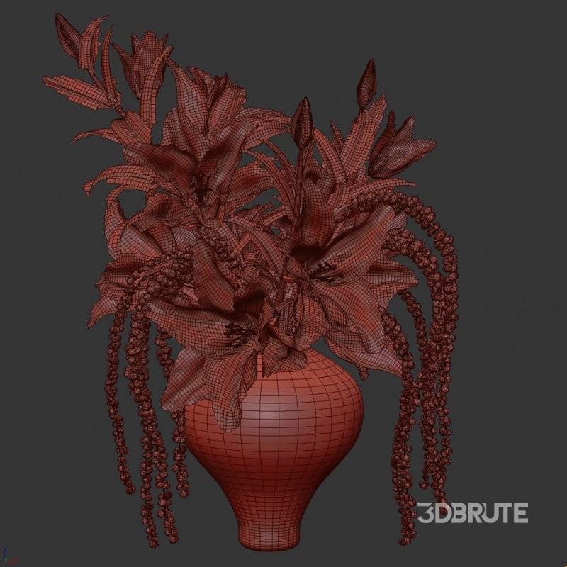 White Lily Cascade in Charcoal Vase 52 Image 4