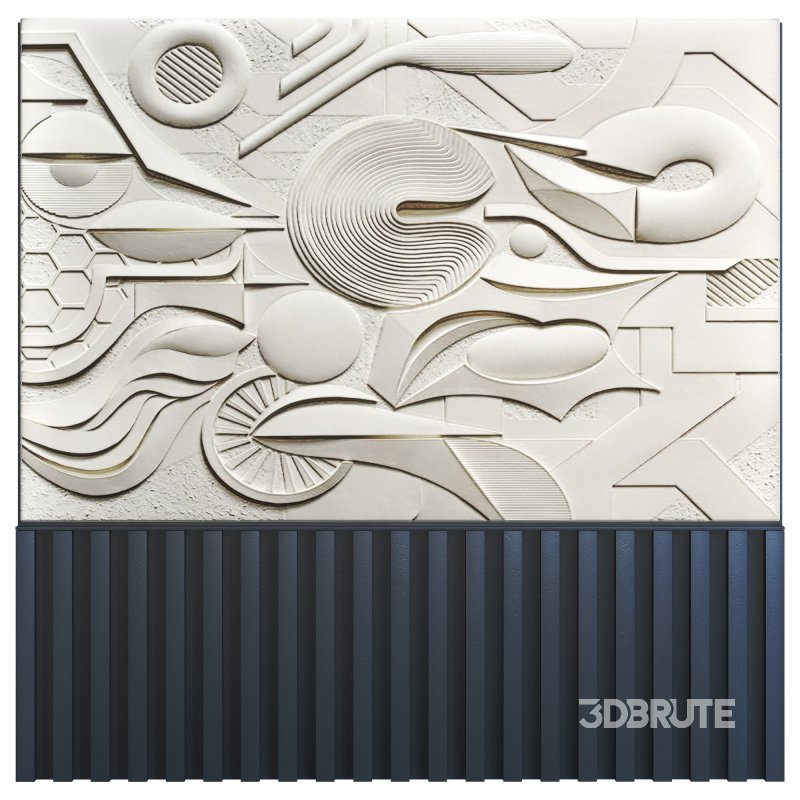 Headboard concrete 3d wall panel 014 Image 2