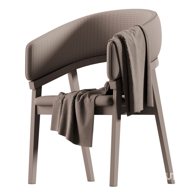 Modrest Truman – Mid-Century Modern Grey Walnut Dining Chair Image 3