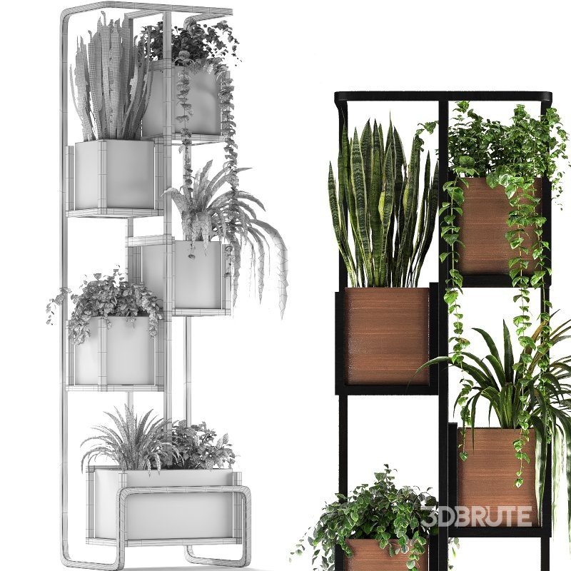 Metal and Wood Plant Stand 02 Image 6