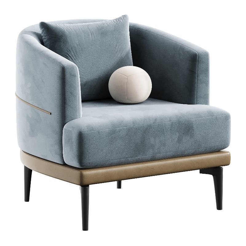 modern linen armchair Image 3