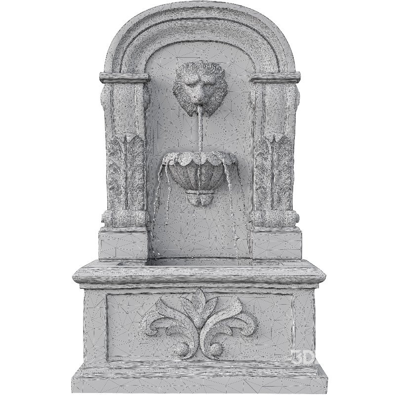 Ornate Marble Wall Fountain Classical Lion Head Image 2