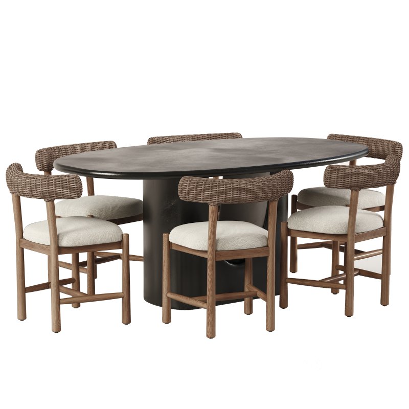 Tribeca Outdoor Dining Chair and Amato Outdoor Dining Table-Fourhands Image 1