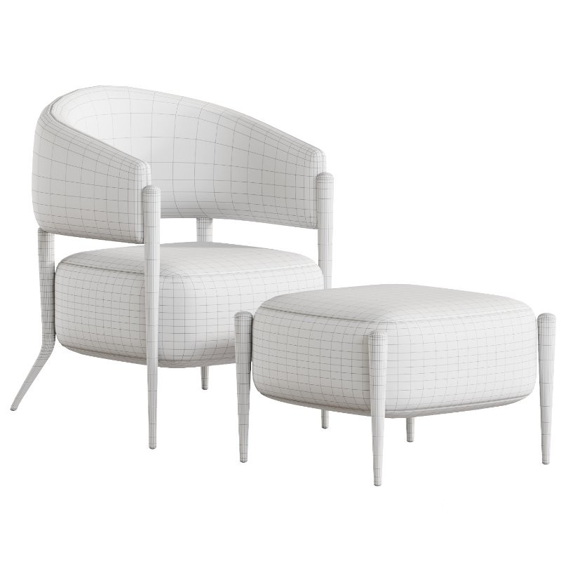 Santi Accent Chair with Ottoman Image 4