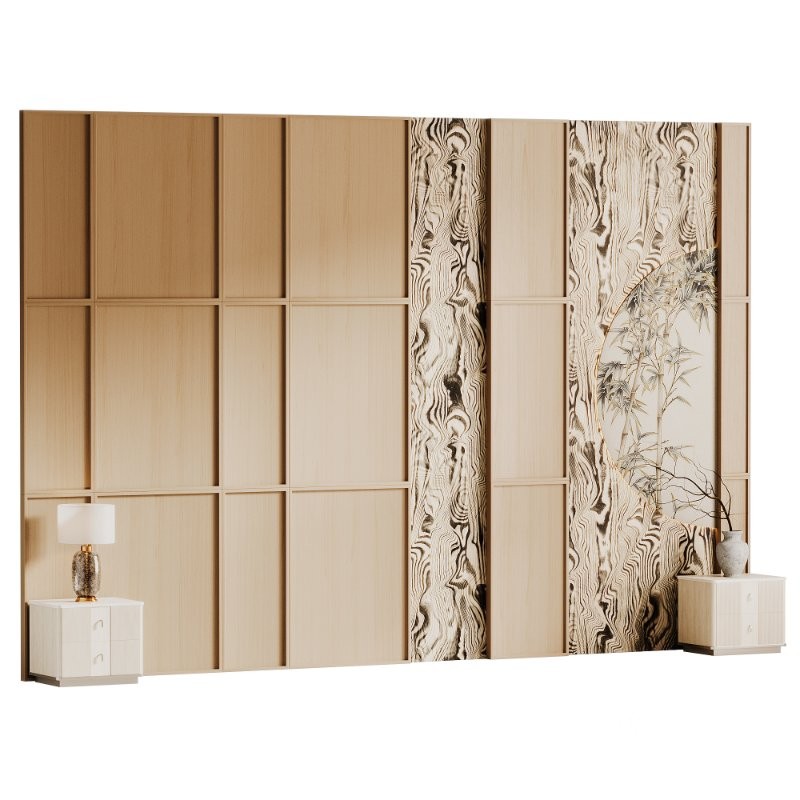 Headboard wood 3d wall panel Image 1