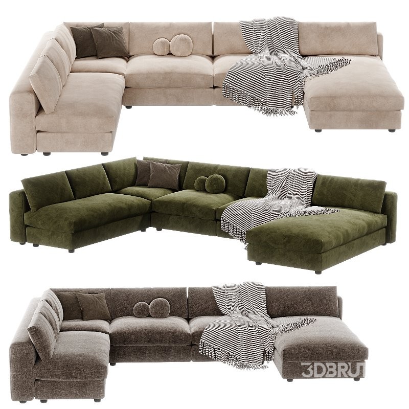 Canape Modulable Preconfigure Paris Velours Cotele Image 4