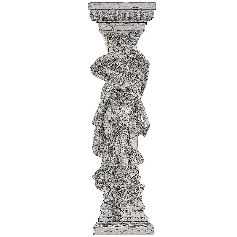 Classical Female Column Sculpture Ornamental Image 1