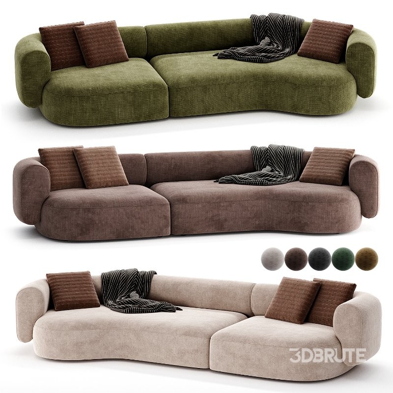 Contemporary Modern Hug Modular Sofa in Famiglia Fabric by Collector Studio Image 2