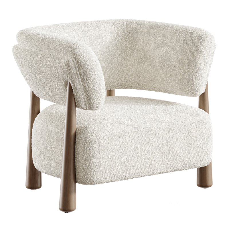 Dolores Stone Cream Fabric Occasional Chair Image 1