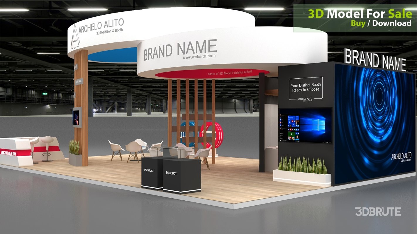 3d model booth stand Image 3