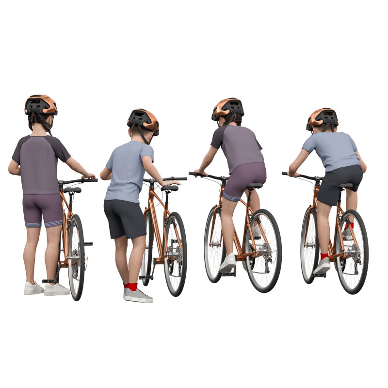 kids Cycling in 4 poses Image 5