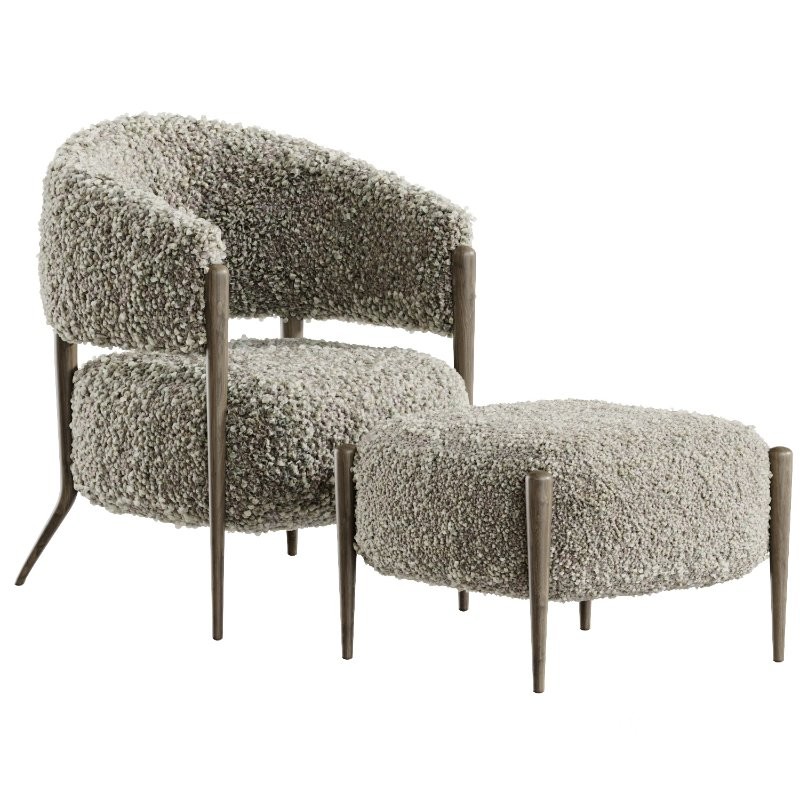 Santi Accent Chair with Ottoman Image 1
