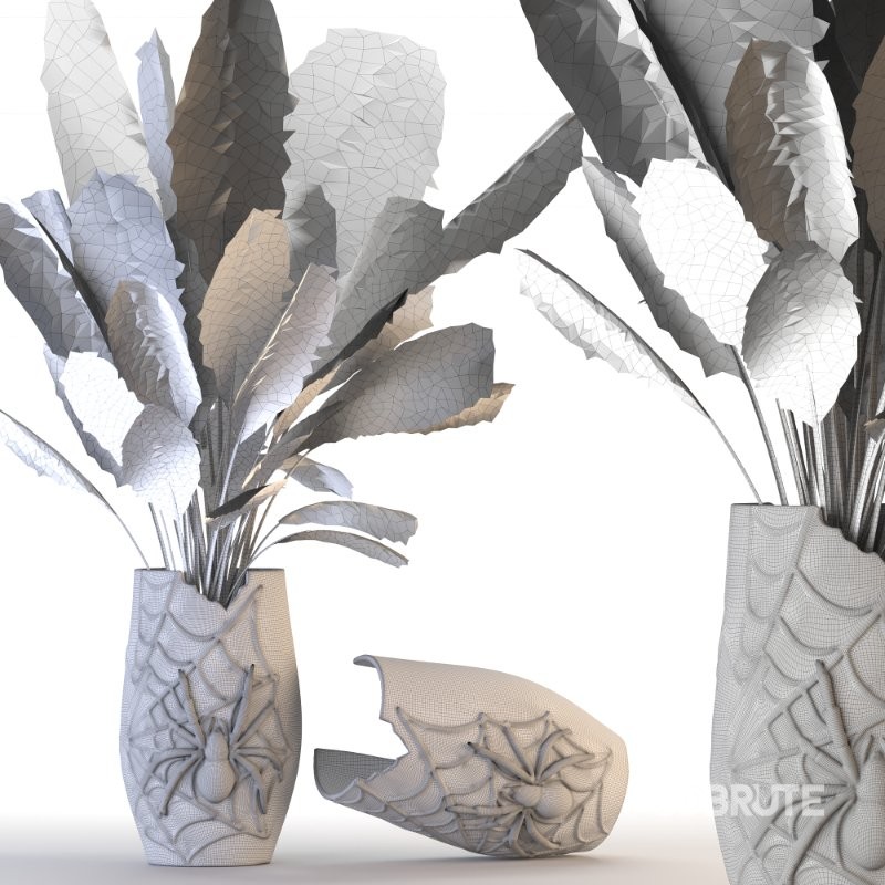 Concrete Pot Plant Set 05 Image 1