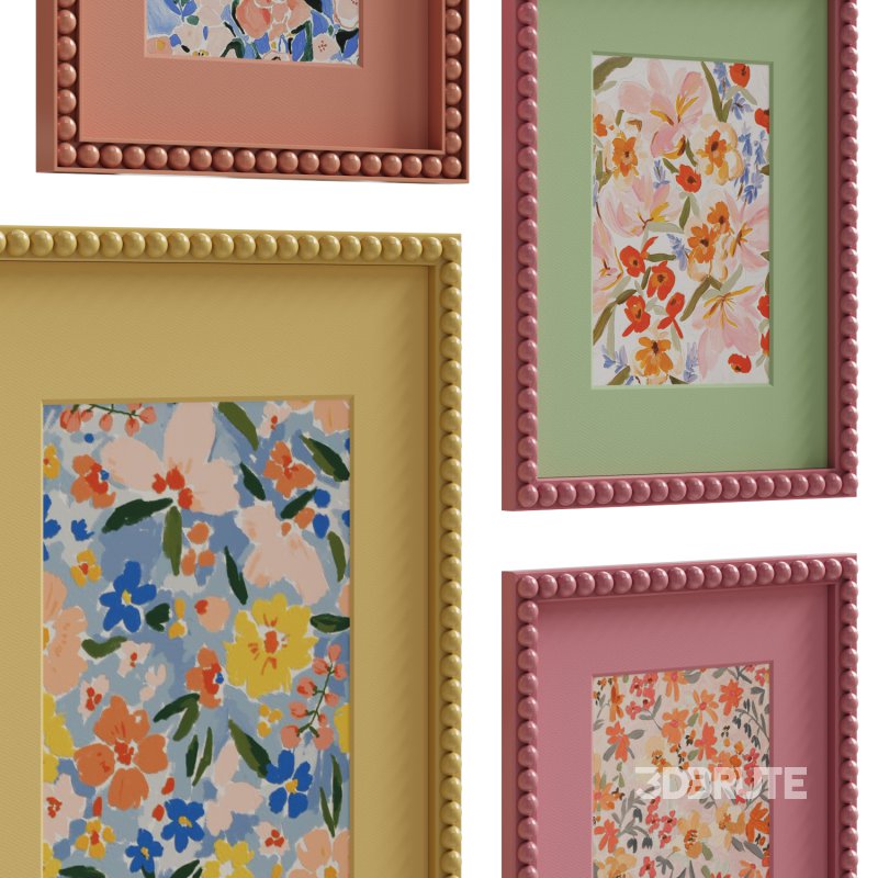 Bobbin frames with flower art Image 2