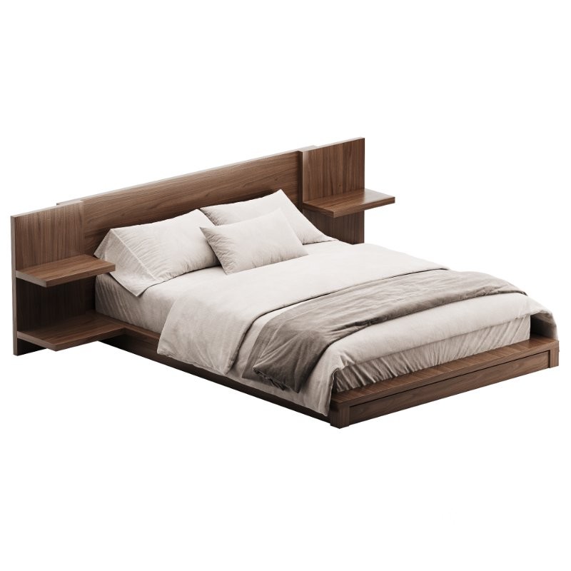 Andes Black Ebonized Oak Wood Queen Bed Image 2