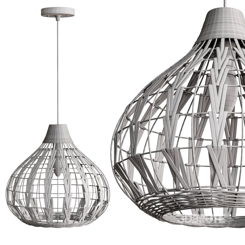 Retro Coffee Bamboo Rattan Pendant Light Image 10