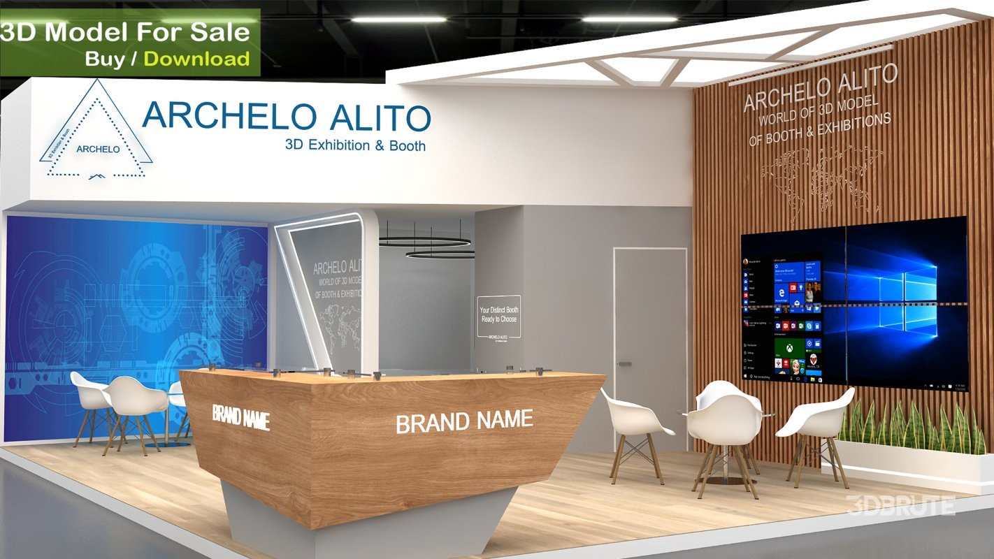 booth 3d model Image 4