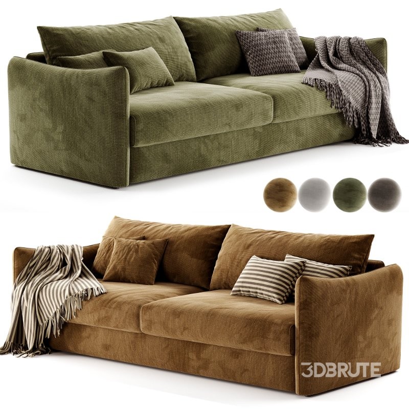 Chelsea Modern Classic Beige Upholstered Cushion Back Sofa Image 2