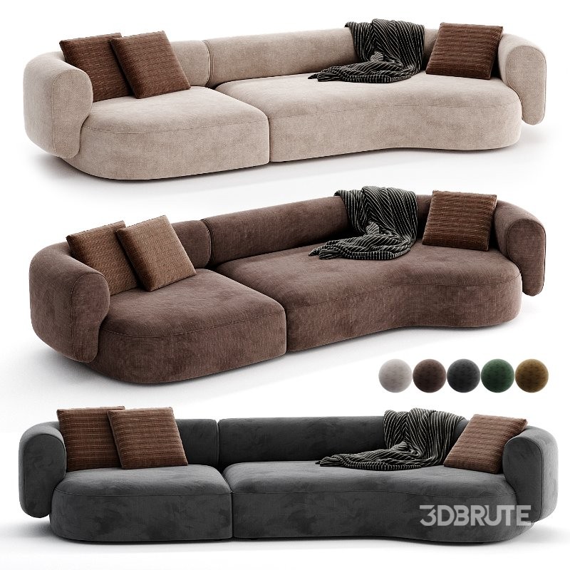 Contemporary Modern Hug Modular Sofa in Famiglia Fabric by Collector Studio Image 4