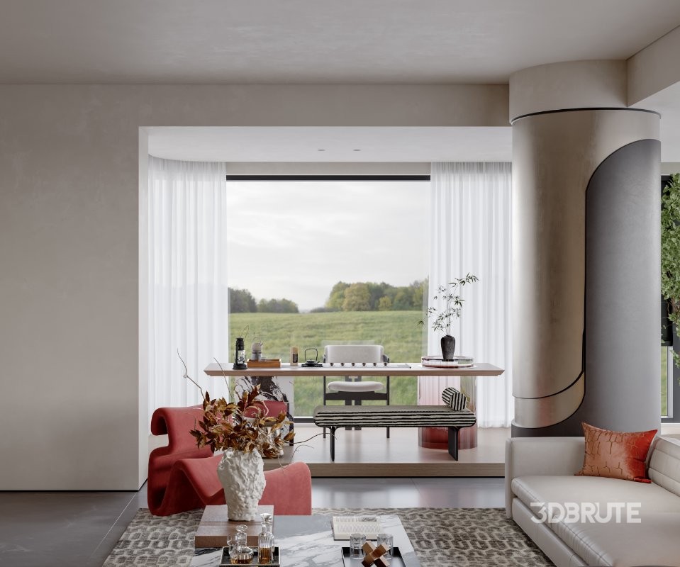 Luxurious living room and dining room Image 3