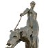 Bronze Human Walking Dog Sculpture - Thumbnail 3