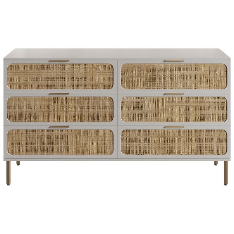Ida Woven 6-Drawer Dresser Image 1