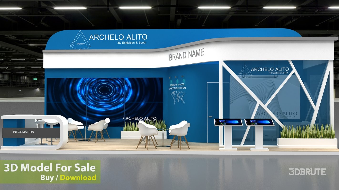booth 3d model Image 4