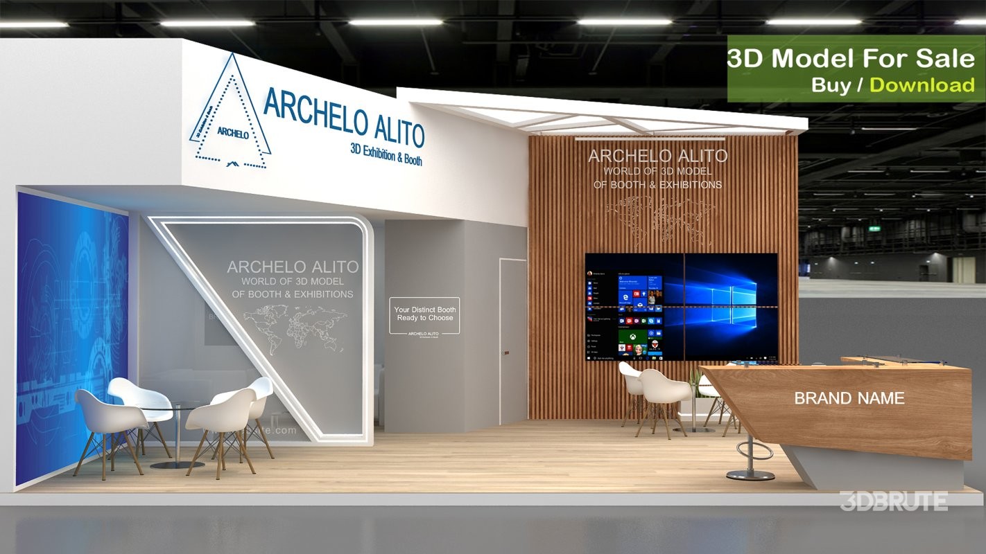 booth 3d model Image 7