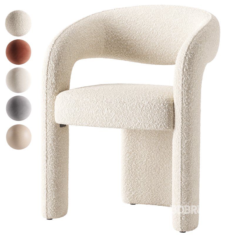 Lyra Stone Cream Woven Fabric Dining Chair Image 4