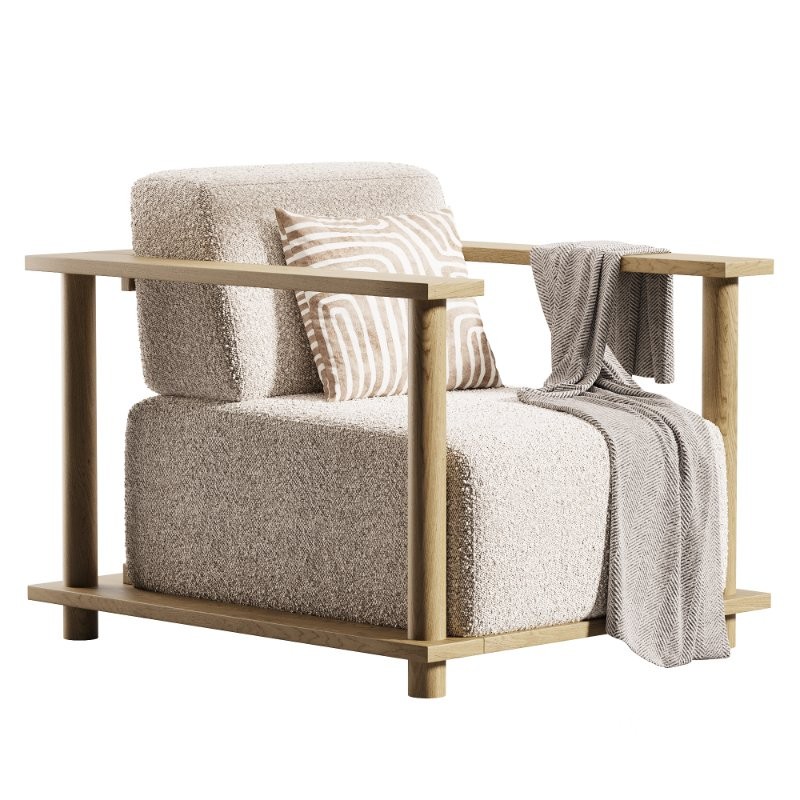 Pinet Teak Outdoor Lounge Chair Image 1